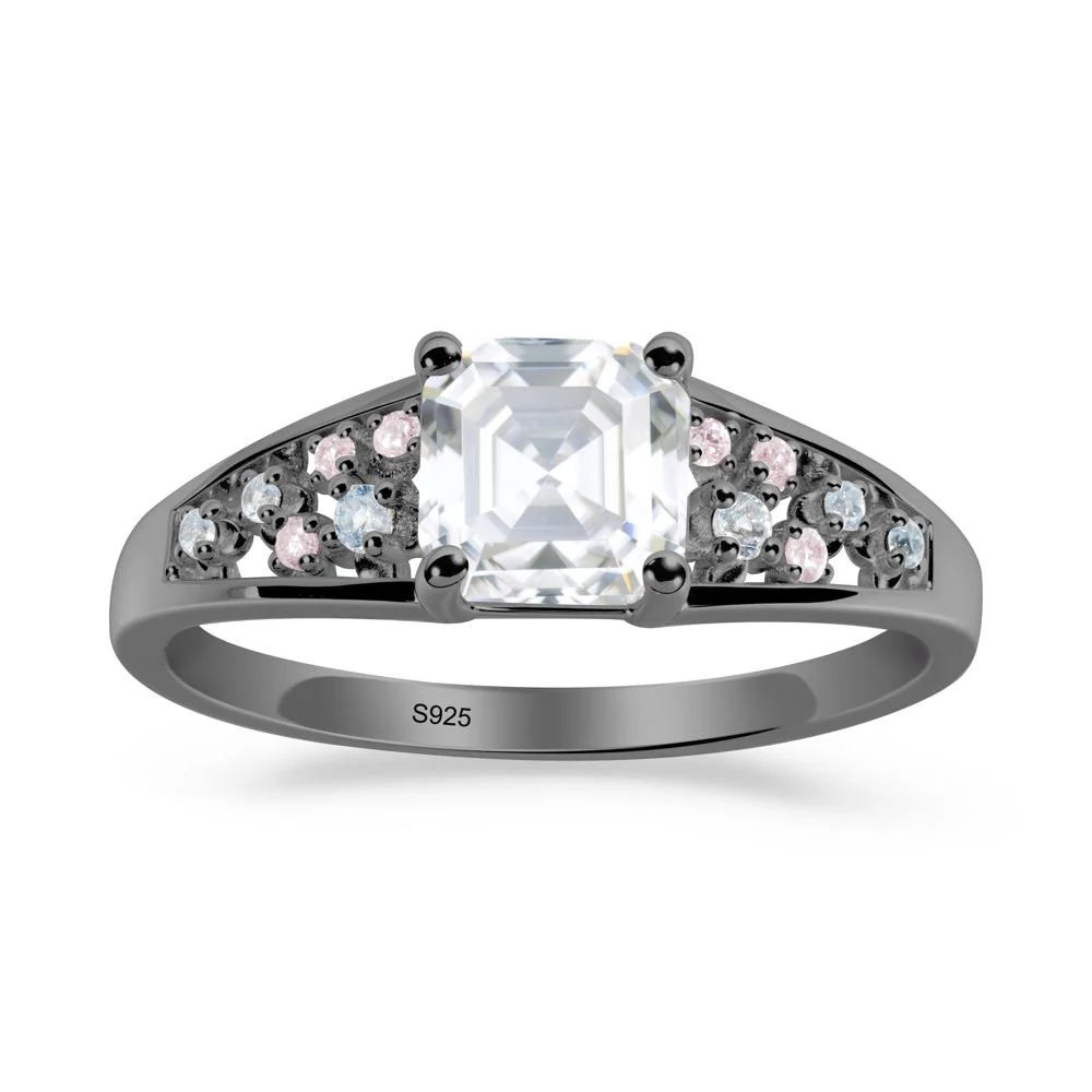 Cluster Asscher Cut Moissanite Ring - Image 5