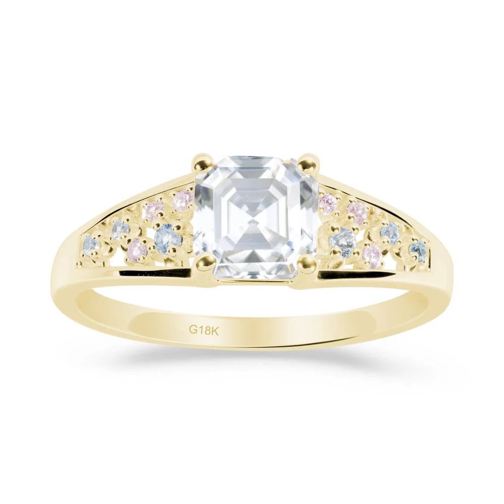 Cluster Asscher Cut Moissanite Ring - Image 6