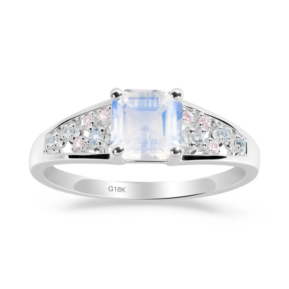 Cluster Asscher Cut Moonstone Ring - Image 2