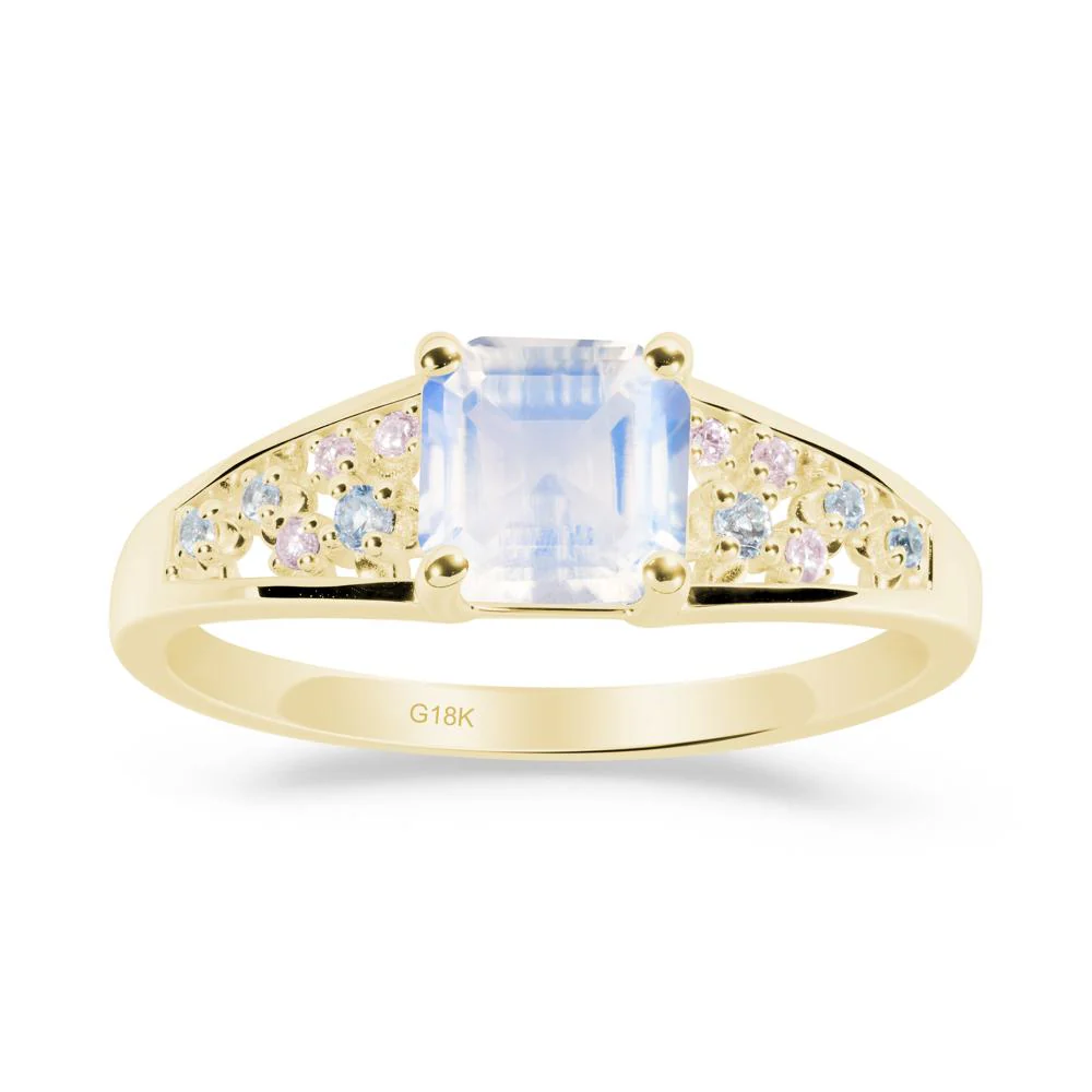 Cluster Asscher Cut Moonstone Ring - Image 3