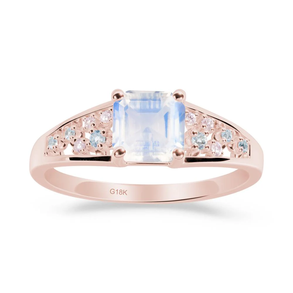 Cluster Asscher Cut Moonstone Ring - Image 4