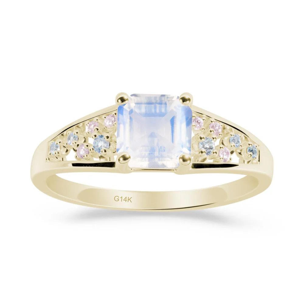 Cluster Asscher Cut Moonstone Ring - Image 7