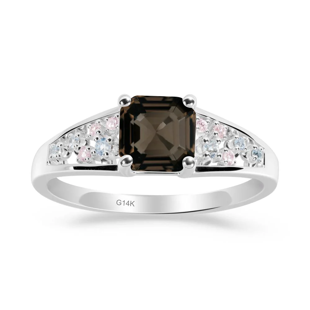 Cluster Asscher Cut Smoky Quartz Ring - Image 4
