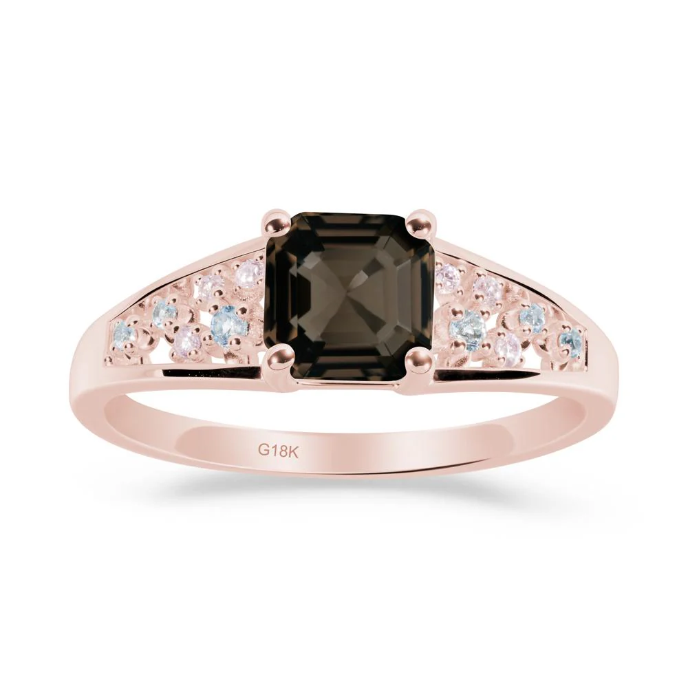 Cluster Asscher Cut Smoky Quartz Ring - Image 6