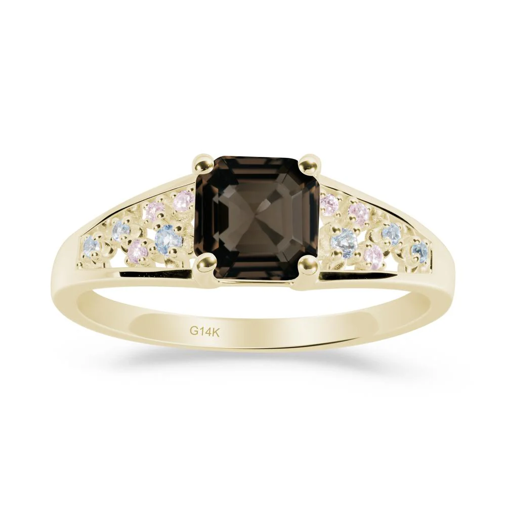 Cluster Asscher Cut Smoky Quartz Ring - Image 9