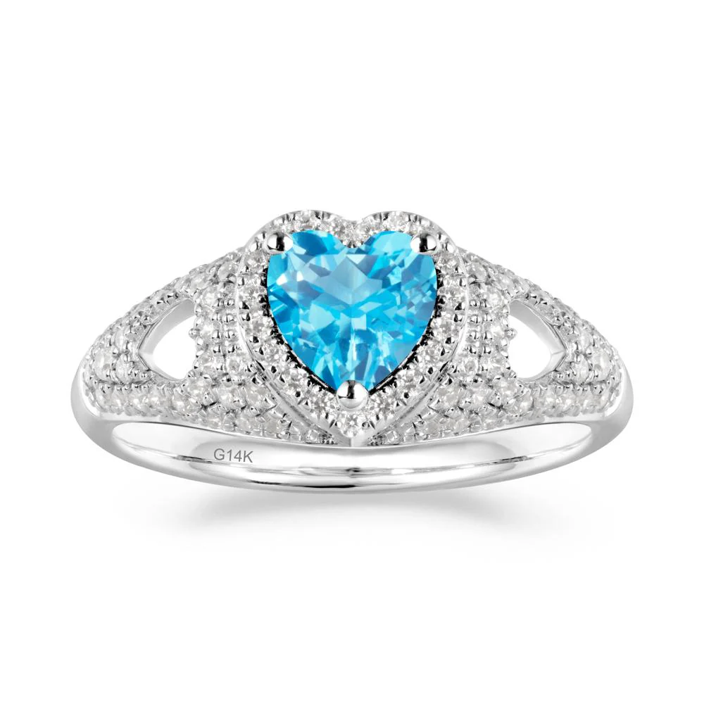 Cluster Ring with Heart Shaped Swiss Blue Topaz - Image 4