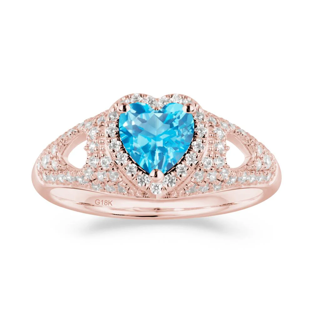 Cluster Ring with Heart Shaped Swiss Blue Topaz - Image 5