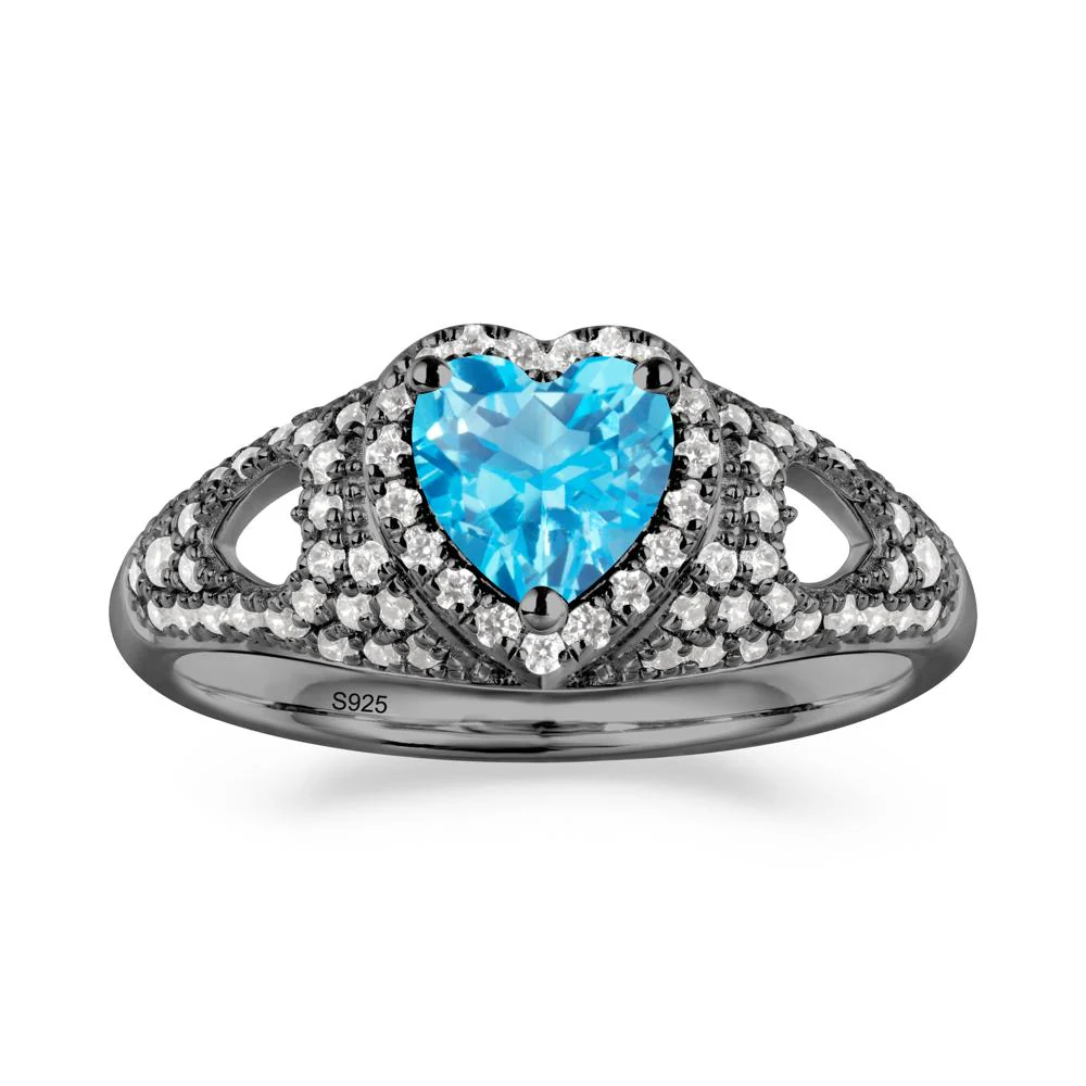 Cluster Ring with Heart Shaped Swiss Blue Topaz - Image 7