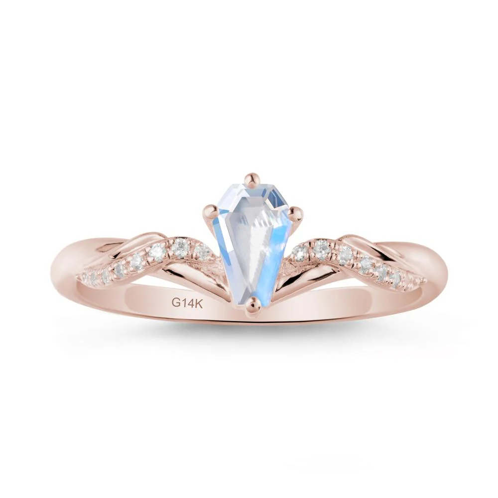 Coffin Cut Moonstone Ring with Twined Band - Image 2