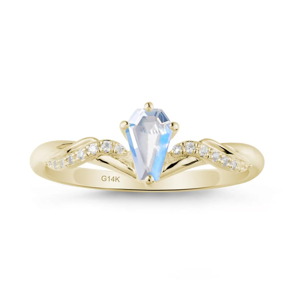 Coffin Cut Moonstone Ring with Twined Band - Image 4