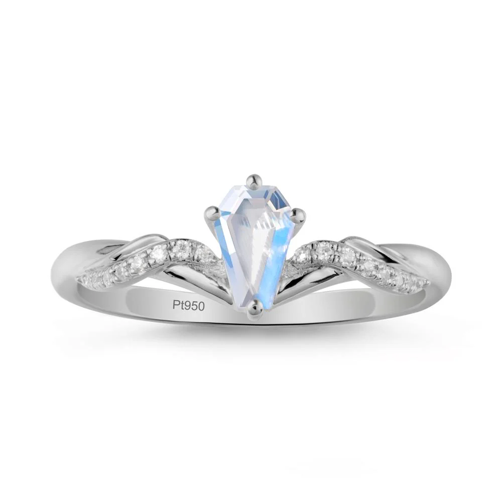 Coffin Cut Moonstone Ring with Twined Band - Image 9