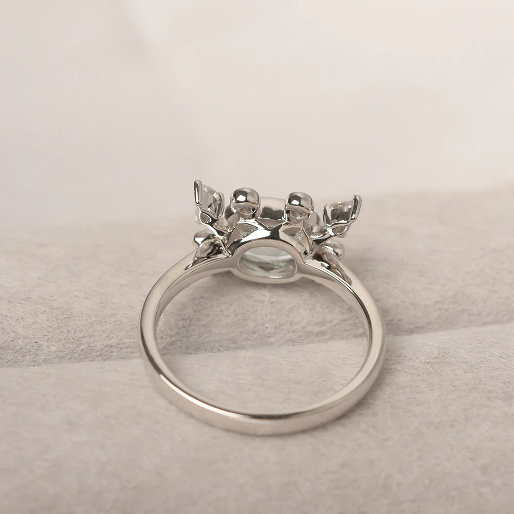 Oval Shape Aquamarine Cancer Zodiac Ring - Image 4