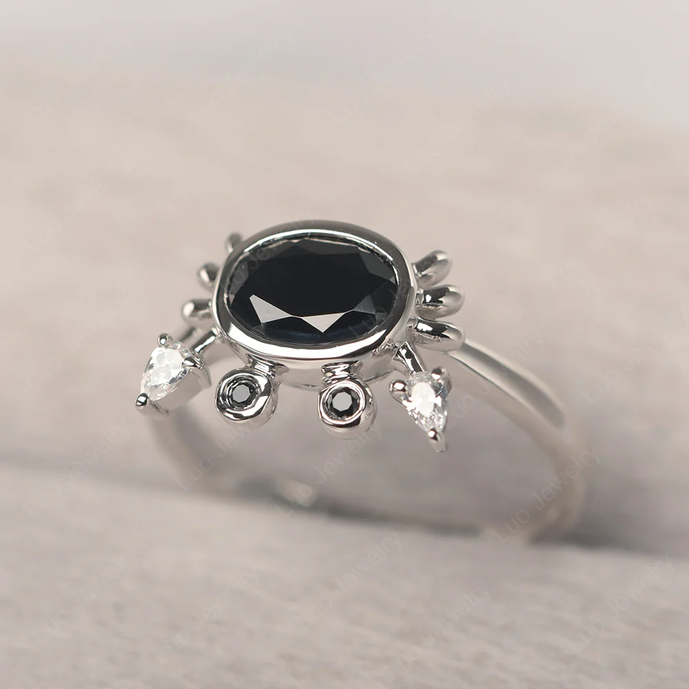 Black Spinel Cancer Zodiac Ring - Image 2