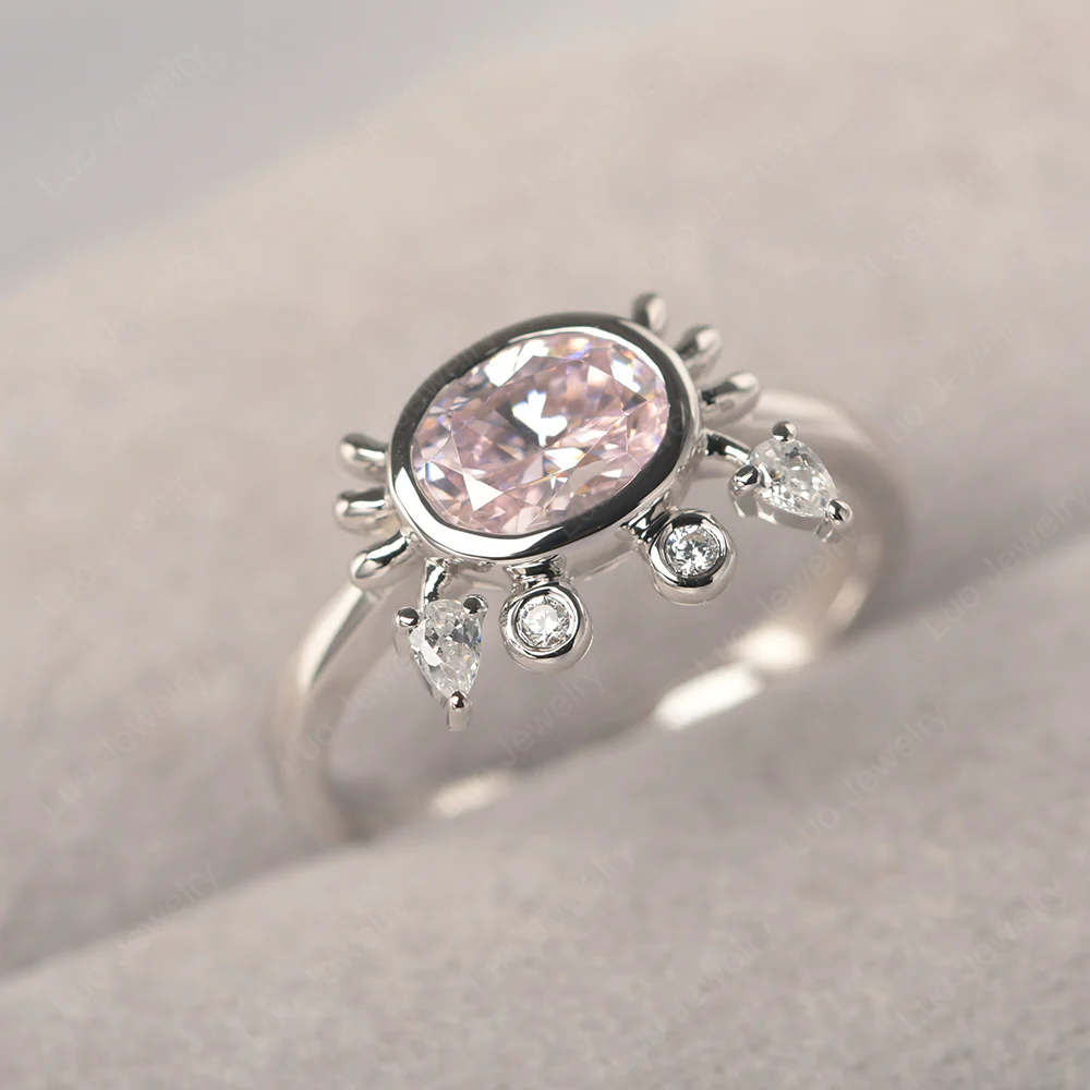Pink Cubic Zirconia Cancer Zodiac Ring - Image 2