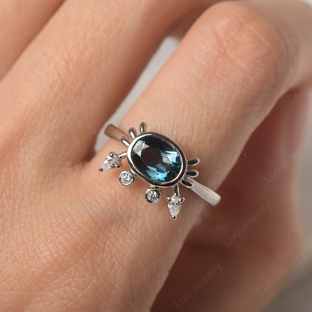 London Blue Topaz Cancer Zodiac Ring - Image 5