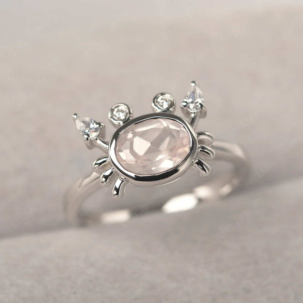 Rose Quartz Cancer Zodiac Ring