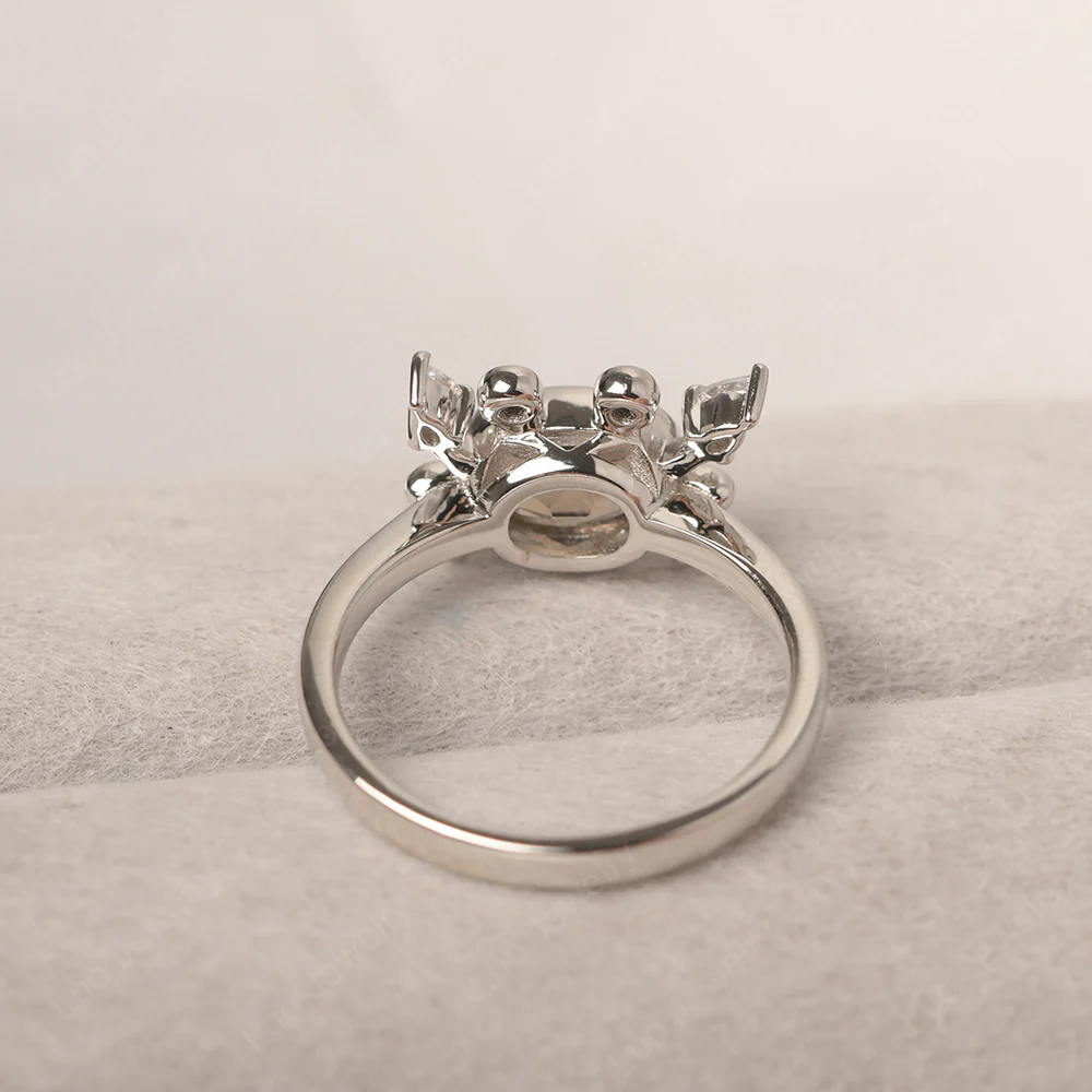 Oval Shape Smoky Quartz Cancer Zodiac Ring - Image 3