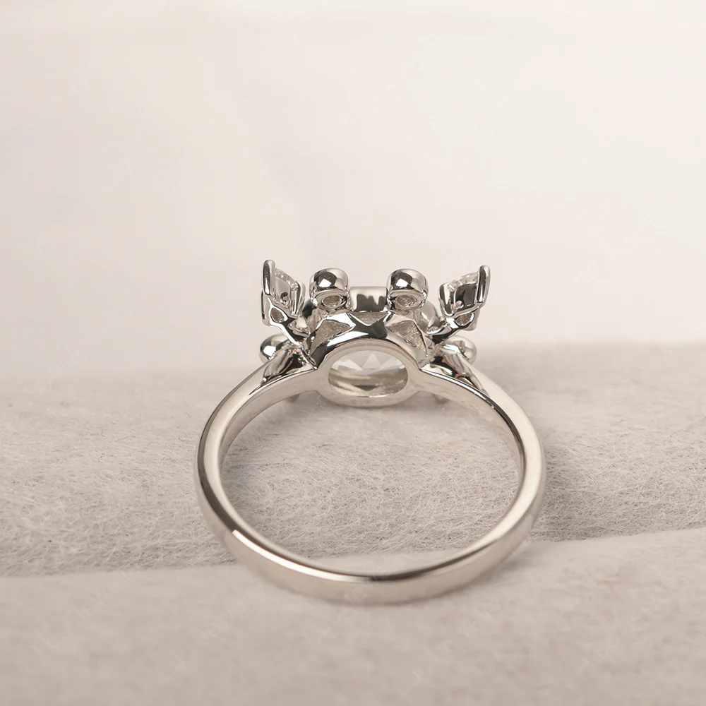 Oval Shape White Topaz Cancer Zodiac Ring - Image 3