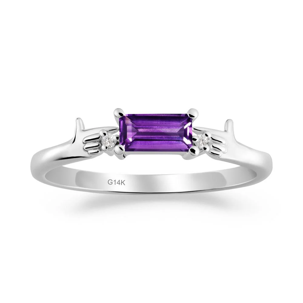 Creative Baguette Amethyst Ring