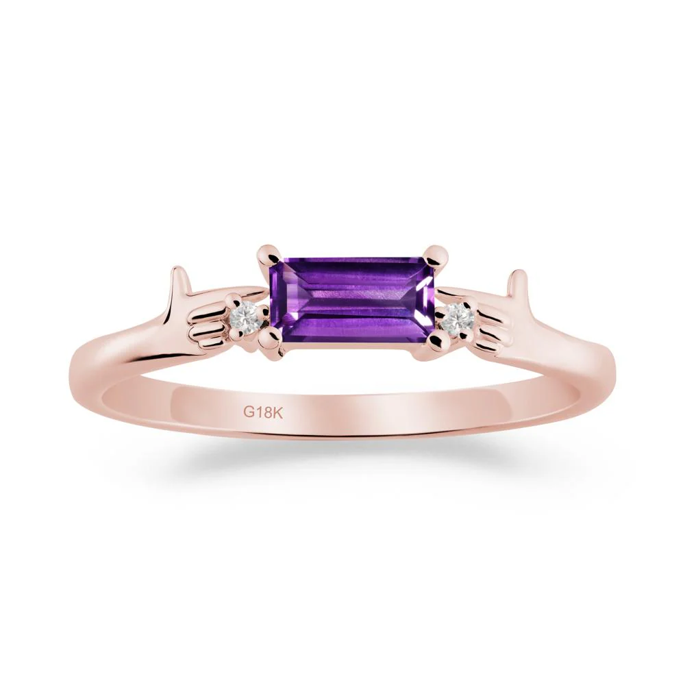 Creative Baguette Amethyst Ring - Image 6