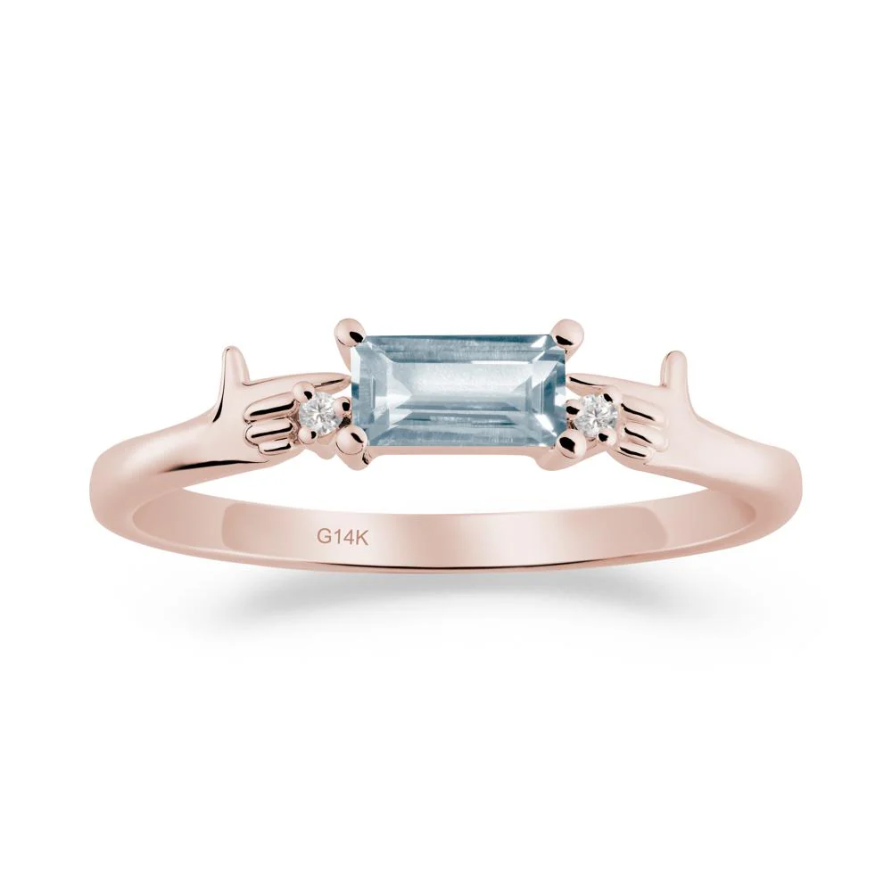 Creative Baguette Aquamarine Ring