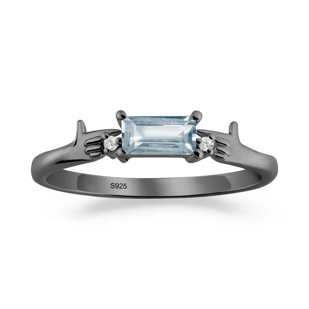 Creative Baguette Aquamarine Ring - Image 2