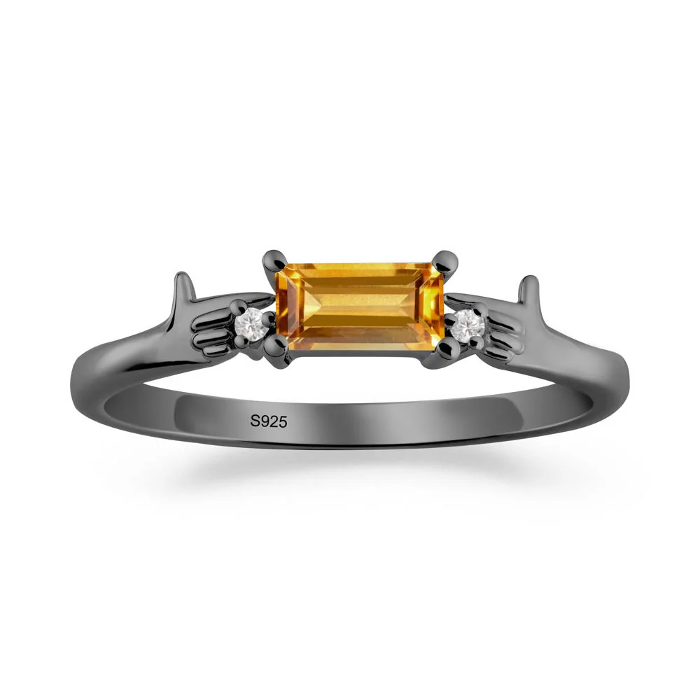 Creative Baguette Citrine Ring - Image 3