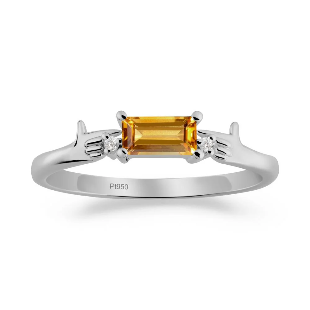 Creative Baguette Citrine Ring - Image 9