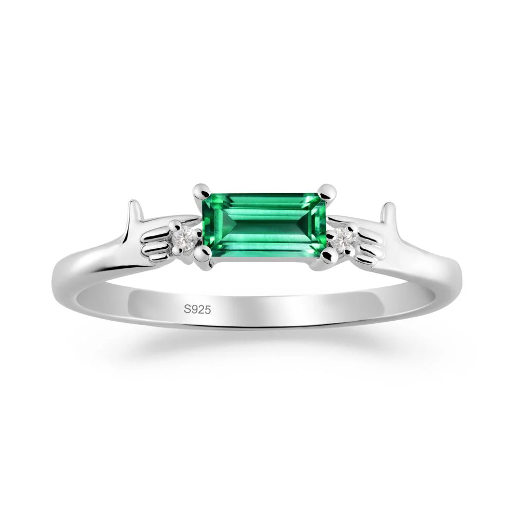 Creative Baguette Emerald Ring - Image 8
