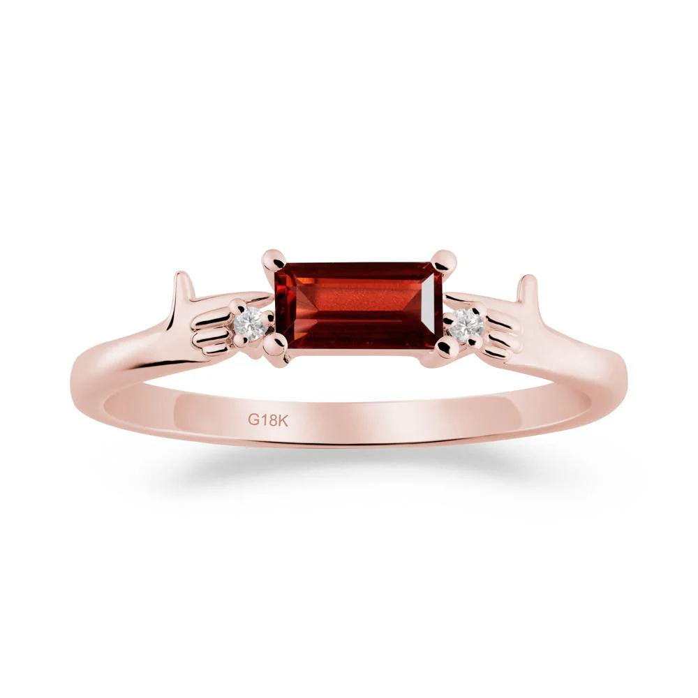 Creative Baguette Garnet Ring - Image 2