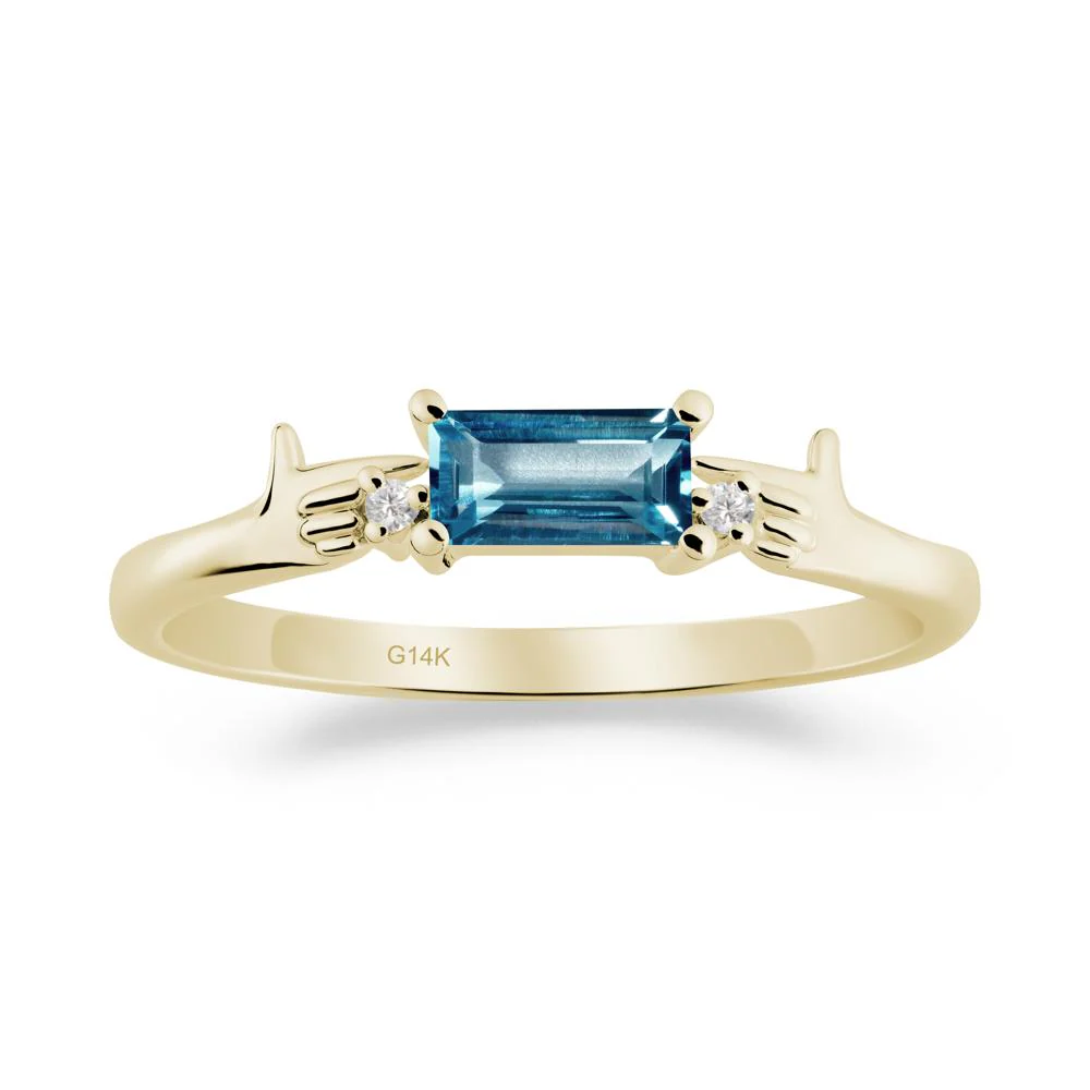 Creative Baguette London Blue Topaz Ring - Image 4