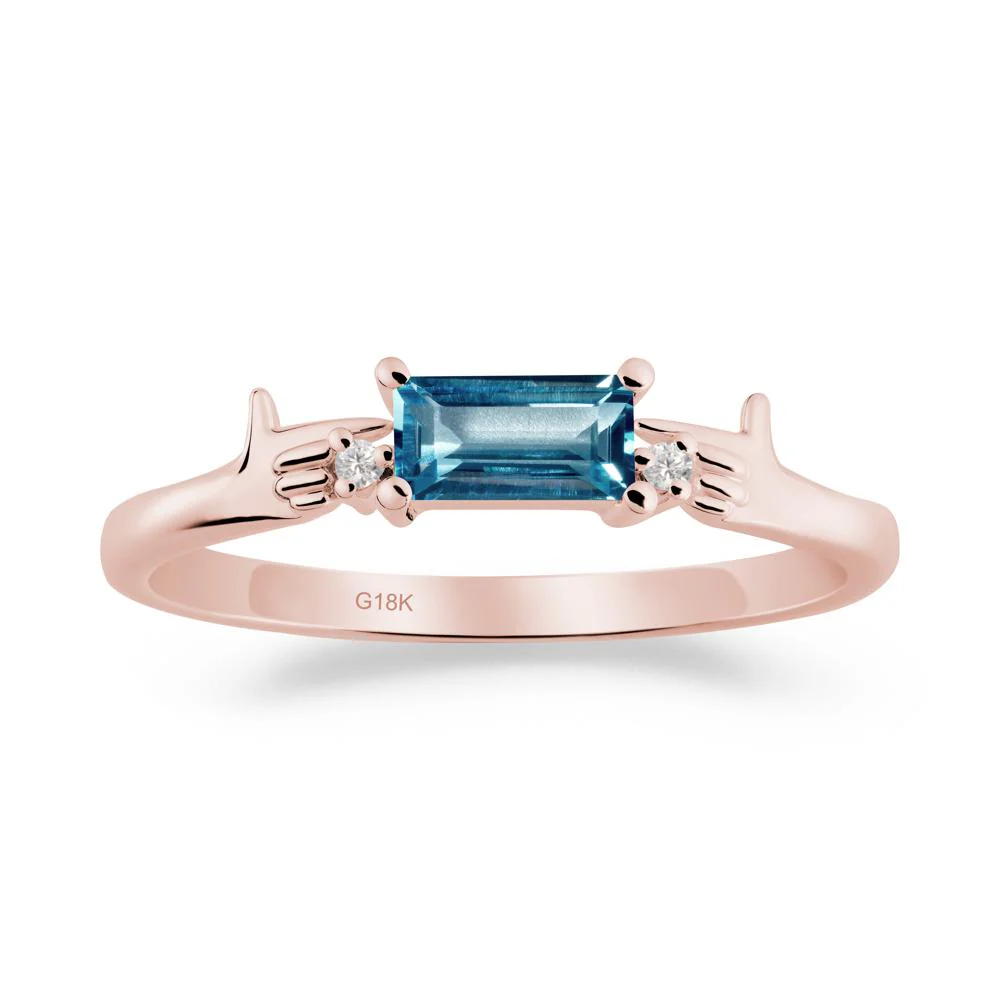 Creative Baguette London Blue Topaz Ring - Image 5