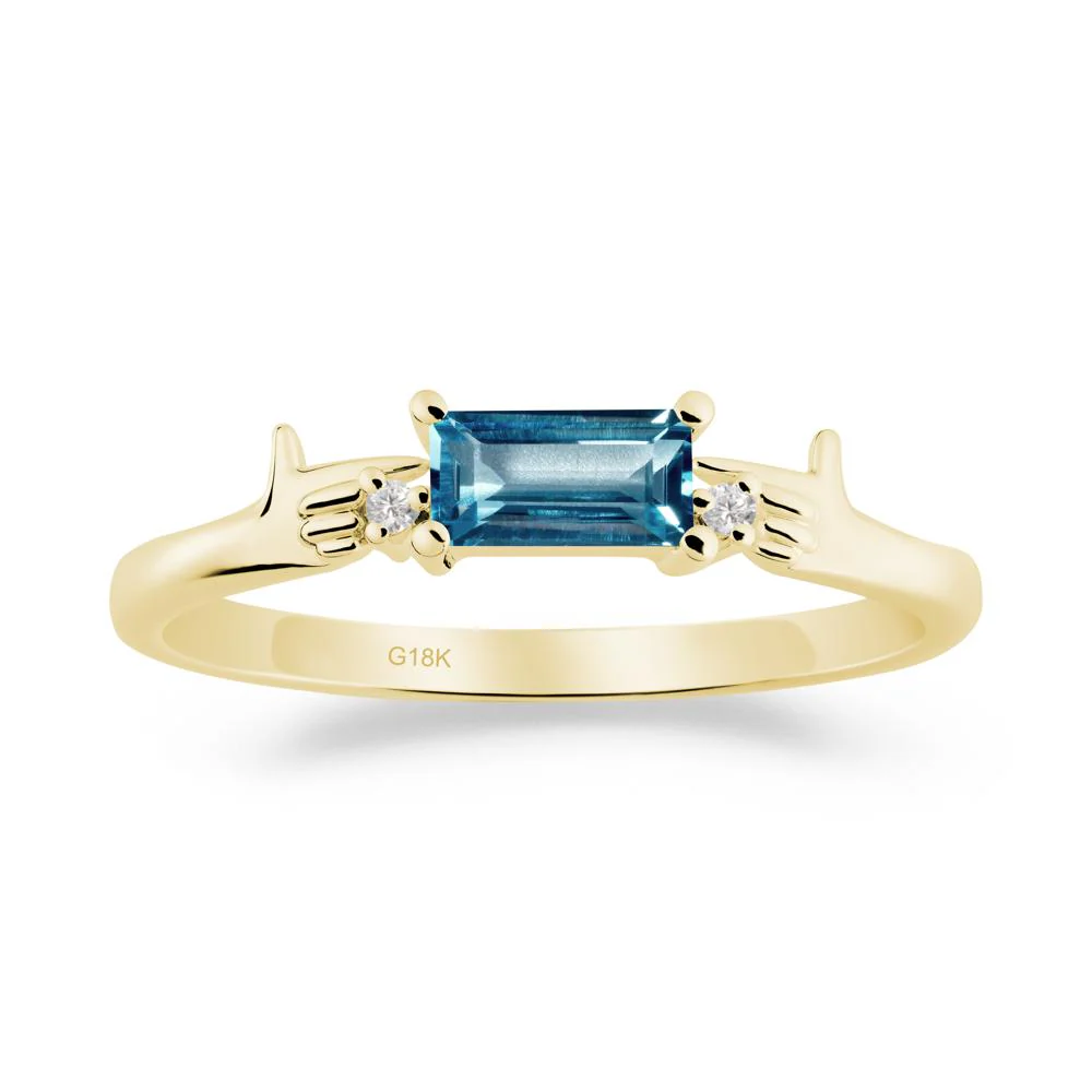 Creative Baguette London Blue Topaz Ring - Image 8