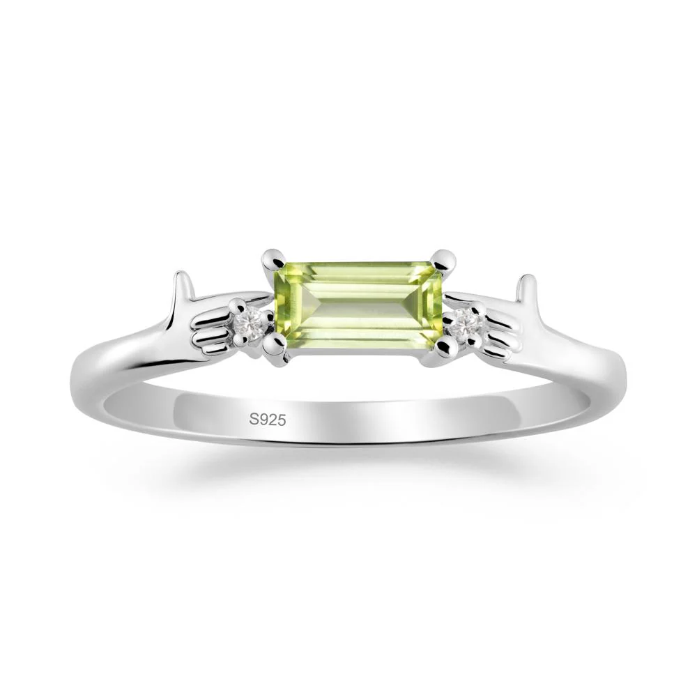 Creative Baguette Peridot Ring - Image 3