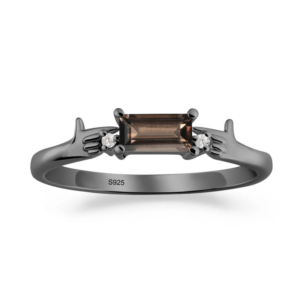 Creative Baguette Smoky Quartz Ring - Image 9