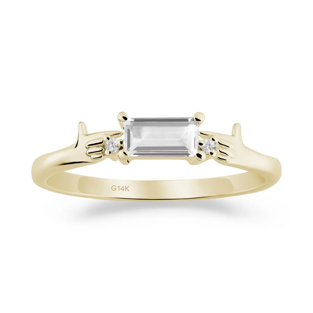 Creative Baguette White Topaz Ring - Image 5
