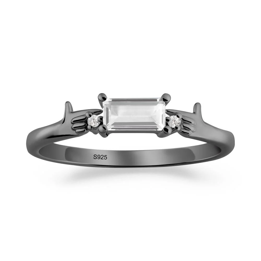 Creative Baguette White Topaz Ring - Image 6