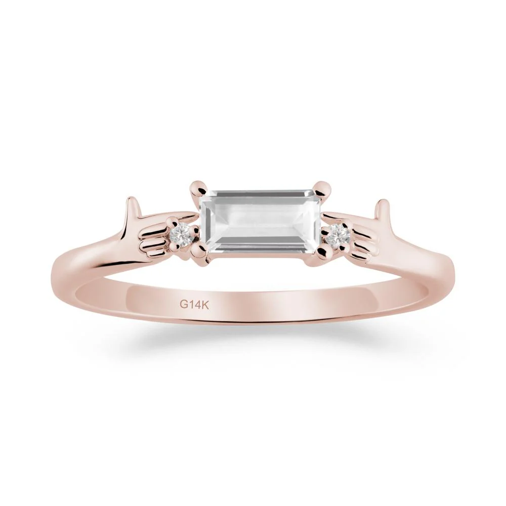 Creative Baguette White Topaz Ring - Image 8