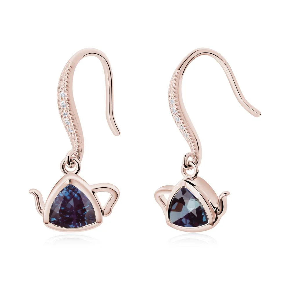 Creative Bezel Setting Alexandrite French Hook Earrings - Image 6