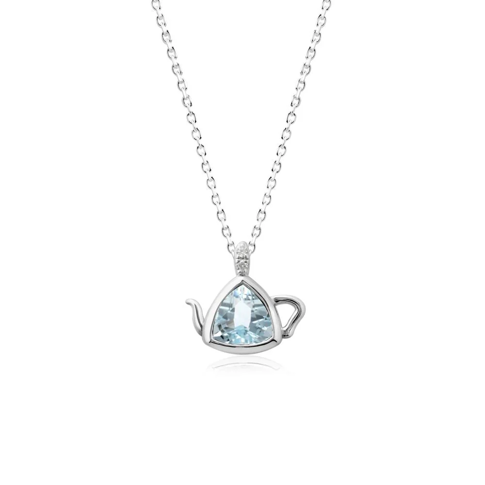 Creative Bezel Setting Aquamarine Pendant