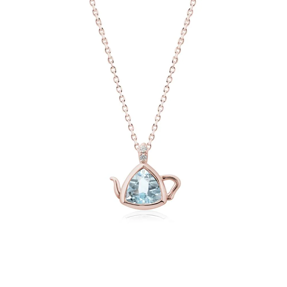 Creative Bezel Setting Aquamarine Pendant - Image 2