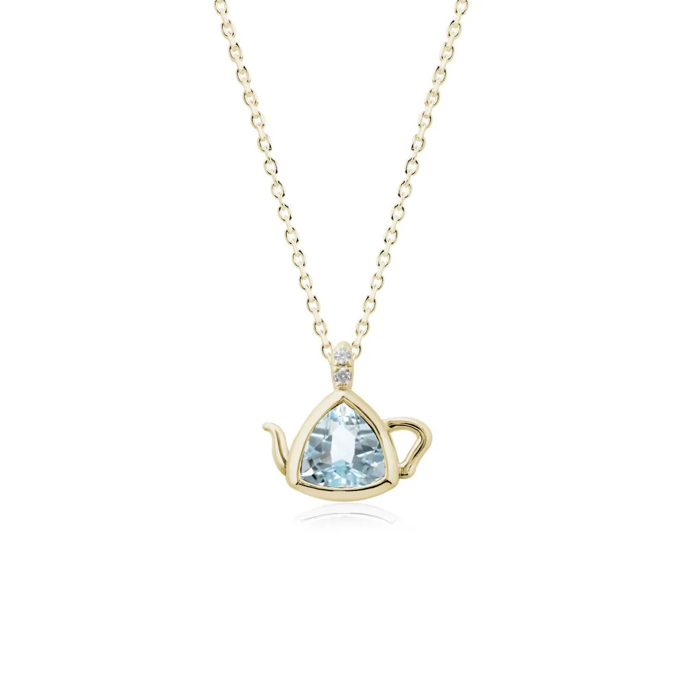 Creative Bezel Setting Aquamarine Pendant - Image 3