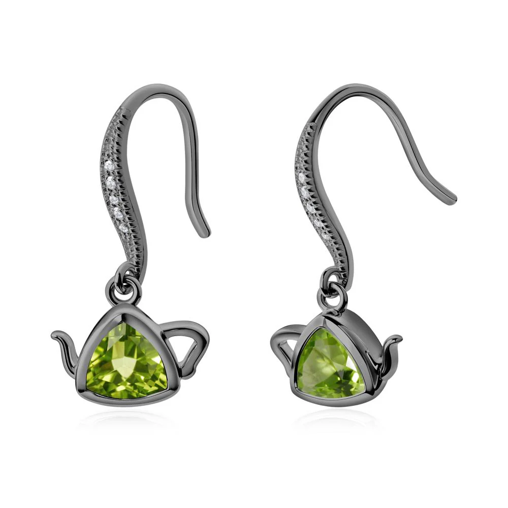 Creative Bezel Setting Peridot French Hook Earrings