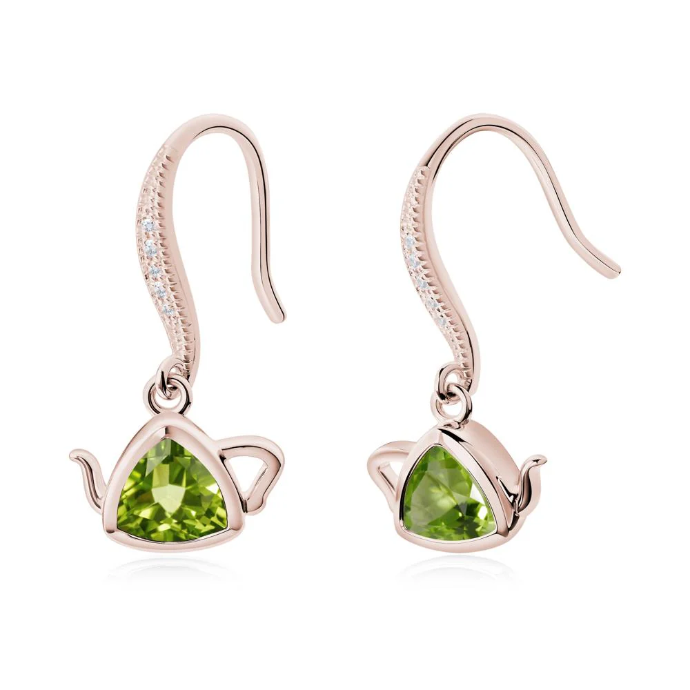 Creative Bezel Setting Peridot French Hook Earrings - Image 6