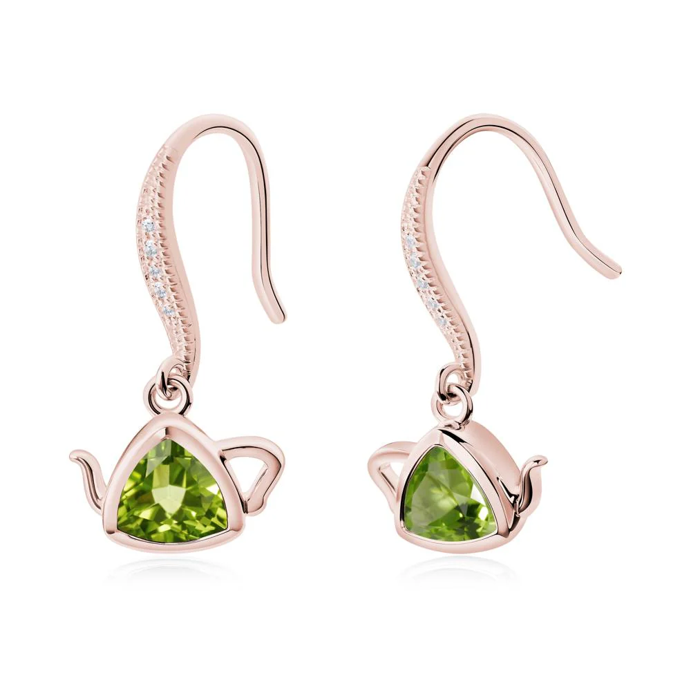 Creative Bezel Setting Peridot French Hook Earrings - Image 8