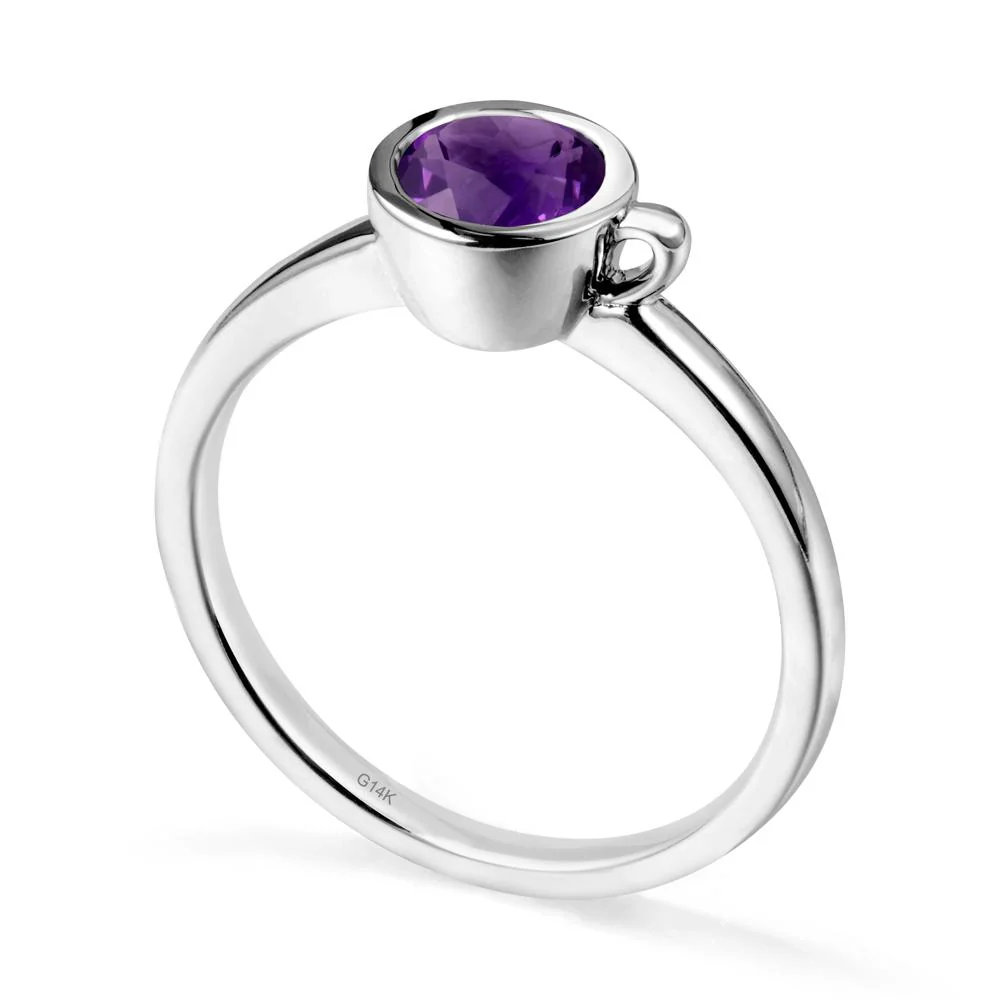 Creative Coffee Cup Inspired Amethyst Ring - Image 3