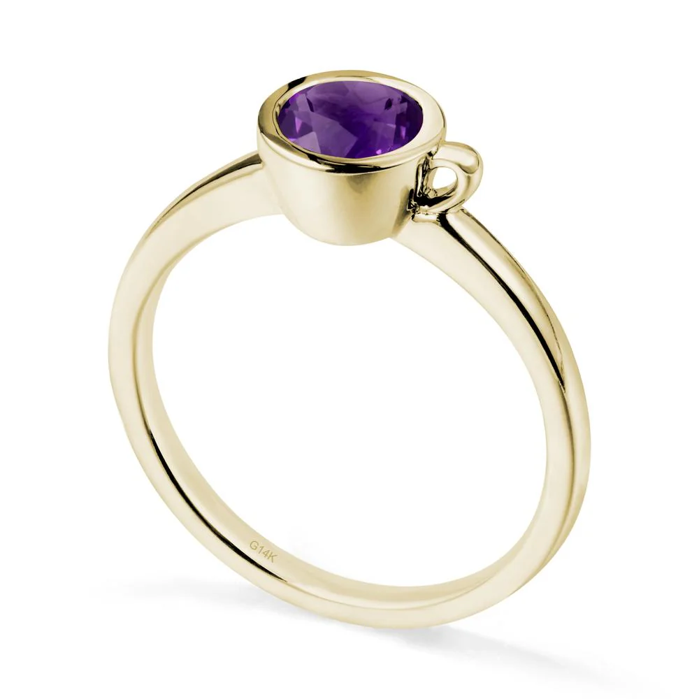 Creative Coffee Cup Inspired Amethyst Ring - Image 4