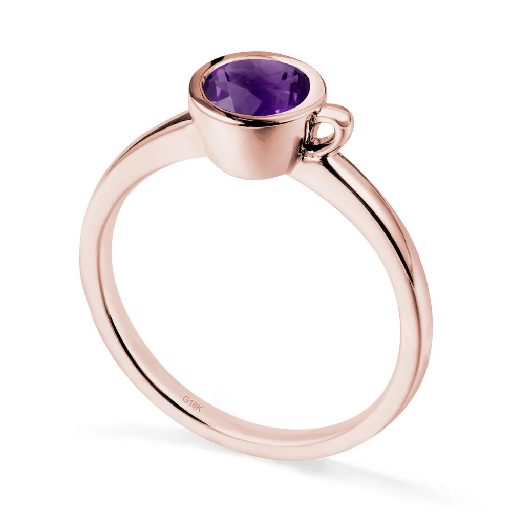 Creative Coffee Cup Inspired Amethyst Ring - Image 5