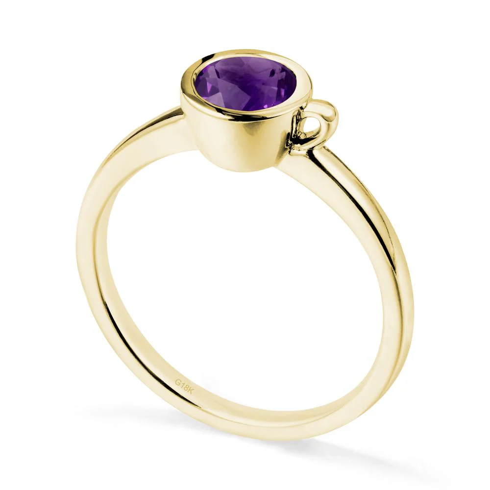 Creative Coffee Cup Inspired Amethyst Ring - Image 7