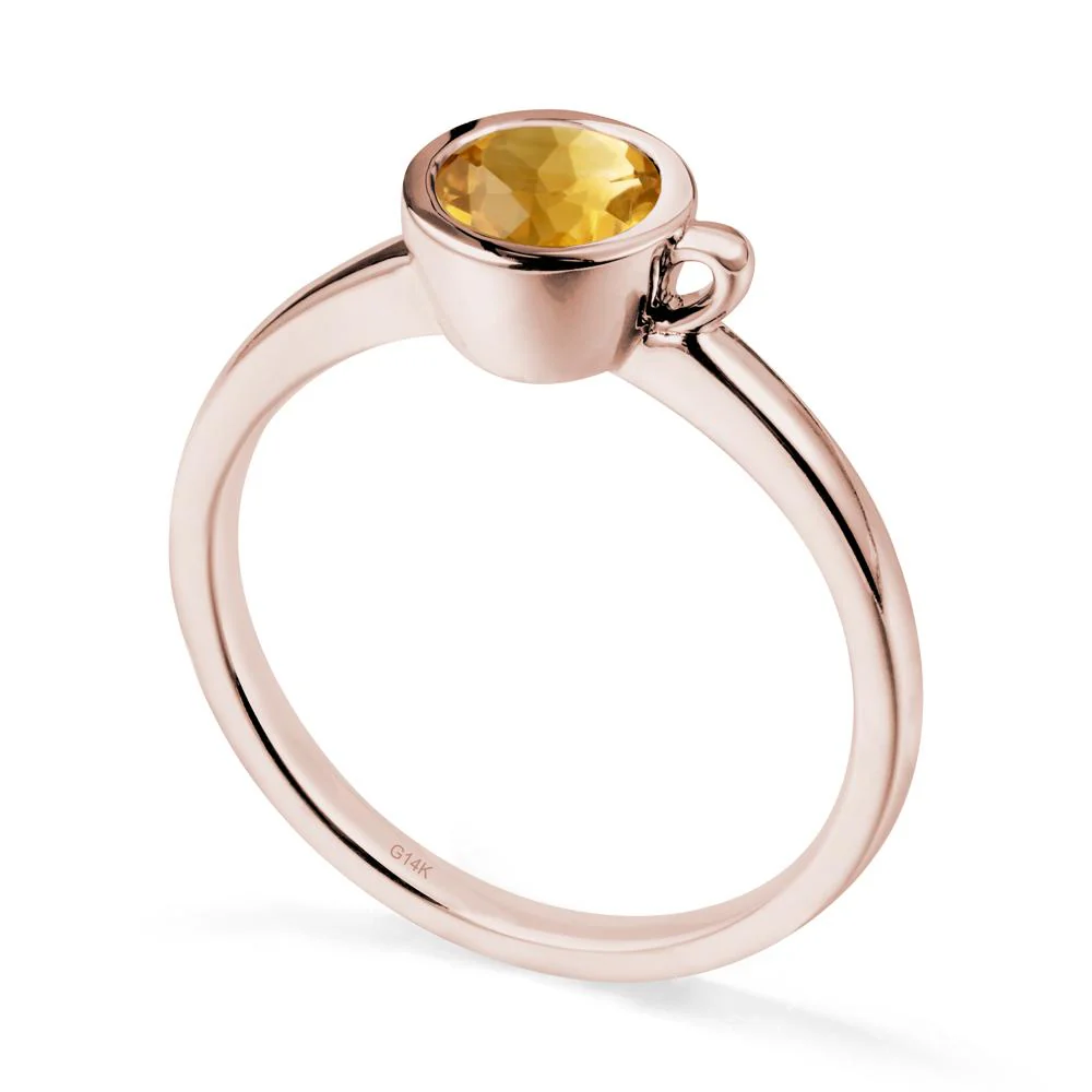 Creative Coffee Cup Inspired Citrine Ring - Image 2